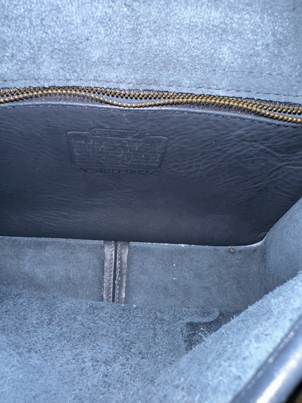 Vintage Coach Willis Bag #9927 Blue Leather Crossbody Briefcase - Picture 3 of 5
